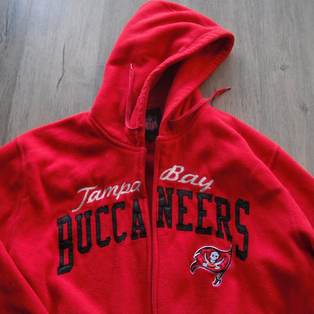 Tampa Bay Buccaneers Fleece Hooded Jacket Size XXL Red Long Sleeve